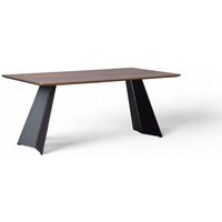 Home affaire Esstisch "Winteregg Küchentisch, Metall-Wangengestell, Wildeiche massiv geölt" Baum Kante oder Schweizer Kante, erhältlich in 3 Größen und 2 Farben von home affaire