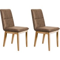 Home affaire Esszimmerstuhl "Beluna Polsterstuhl Esszimmer Bestseller", (Set), 2 St., Luxus-Microfaser in Lederoptik, Gestell und Beine aus massiver Eiche modernes Landhaus von home affaire