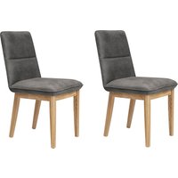 Home affaire Esszimmerstuhl "Beluna Polsterstuhl Esszimmer Bestseller", (Set), 2 St., Luxus-Microfaser in Lederoptik, Gestell und Beine aus massiver Eiche modernes Landhaus von home affaire