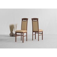 Home affaire Esszimmerstuhl "Franz", (Set), 2 St., Microfaser, strapazierfähige Microfaser, Gestell Buche natur oder weiß, Holzstuhl von home affaire