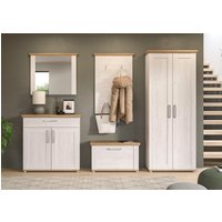 Home affaire Garderoben-Set "COSENZA, TOPSELLER, Breite ca. 285 cm, 5-teilig, in Landhausoptik" Garderobenschrank, Sitzbank, Garderobenpaneel, Schuhschrank, Spiegel, 5 Stk. tlg. von home affaire
