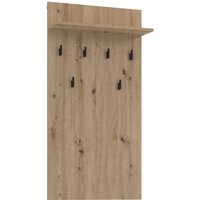 Home affaire Garderobenpaneel "Arran, Wandregal Wandpaneel, Wandgarderobe praktisch & stillvoll" mit 6 Kleiderhaken und Ablage für Accessoires, Breite 63 cm von home affaire