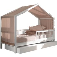 Home affaire Hausbett "Forrest 90/200 aus massiver Buche, weiß mit Rausfallschutz vorne", inkl. Sprossenumrandung, m. Textilhimmel, mit und ohne Bettschublade Home affaire Hausbett "Forrest 90/200 aus massiver Buche, weiß mit Rausfallschutz vorne", inkl. Sprossenumrandung, m. Textilhimmel, mit und ohne Bettschublade von home affaire