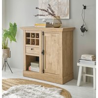 Home affaire Highboard "Cornwall, Kommode im Landhausstil, Schrank, Sideboard, Eiche Dekor" 1 Stk. tlg. verschnörkelte Metallgriffe, ausreichend Stauraum, 105 cm breit von home affaire