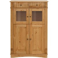 Home affaire Highboard "Teresa Mini-Vitrine mit Glastüren und 2 Schubkästen", Kommode, aus massiver Kiefer, Breite 84 cm, FSC von home affaire