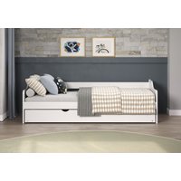 Home affaire Holzbett "Avesta Bett Ausziehbett Daybett Gästebett Funktionsbett", (1 tlg.), Weißes Massivholz Bett mit Auszieh-Funktion - 90x200 cm Liegefläche von home affaire
