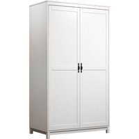 Home affaire Kleiderschrank "Sandnes Kieferschrank Schlafzimmer Schrank TOPSELLER weiß", (1 St., natürlicher Landhaus-Look B/T/H = 108x60x194cm), Massivholz Schlafzimmerschrank mit besonderen Metallgriffen von home affaire