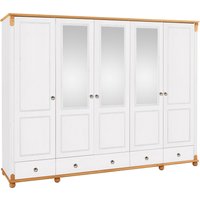 Home affaire Kleiderschrank "Tessin", (B/H/T ca. 245/191/59 cm), Breite 245 cm, Kiefer massiv, mit Spiegel von home affaire