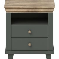 Home affaire Nachtkommode "Evora mit 2 Schubläden, Nachttisch in 2 verschieden Farben erhältlich" 52x42x54 cm (BxTxH), Beistelltisch mit MDF-Applikationen, Landhausstil von home affaire