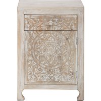 Home affaire Nachtkommode "Bonstetten" pflegeleichtes Mangoholz, mit dekorativen Schnitzereien, Breite 50 cm Home affaire Nachtkommode "Bonstetten" pflegeleichtes Mangoholz, mit dekorativen Schnitzereien, Breite 50 cm von home affaire