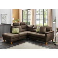 Home affaire Ecksofa "Palmera L-Form", Federkern, wahlweise mit Bettfunktion und mit/ohne Stauraum von home affaire