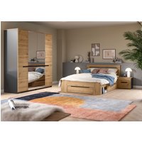 Home affaire Schlafzimmer-Set "REHAT, 4-teilig, best. aus: Bett, Kleiderschrank & 2x Nachtkommode" von home affaire