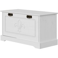 Home affaire Schuhbank "Lille mit 3-fach Schuhtrommel, ca. 9 Paar Schuhe, Griffe im Jugendstil" Schuhschrank aus massiver Kiefer, Br. 81 cm, dekorative Lilien-Fräsung von home affaire