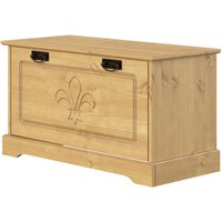 Home affaire Schuhbank "Lille mit 3-fach Schuhtrommel, ca. 9 Paar Schuhe, Griffe im Jugendstil" Schuhschrank aus massiver Kiefer, Br. 81 cm, dekorative Lilien-Fräsung von home affaire