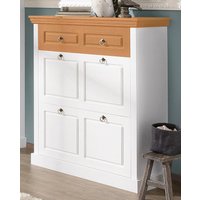Home affaire Schuhschrank "Basilico" aus massiver Kiefer, FSC, Breite 90 cm, mit Schublade, Kassettenoptik von home affaire