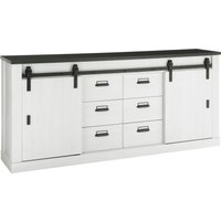 Home affaire Sideboard "SHERWOOD" modernes Holz Dekor, mit Scheunentorbeschlag aus Metall, Breite 201 cm von home affaire