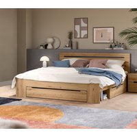 Home affaire Stauraumbett "REHAT, in 144 oder 184 cm Breite, 3 Schubkästen, 2 offene Fächer" TOPSELLER, für Matratzen 140x200 cm, viel Stauraum, ohne Lattenrost, 1 tlg. Bett, Kastenbett, Bettgestell, Schlafzimmer, Schlafen von home affaire