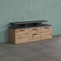 Home affaire TV-Schrank "Ambres" 1 Stk. tlg. Lowboard inklusive Aufsatz in Eiche/Grau - Mit Vollauszug-Funktion Home affaire TV-Schrank "Ambres" 1 Stk. tlg. Lowboard inklusive Aufsatz in Eiche/Grau - Mit Vollauszug-Funktion von home affaire