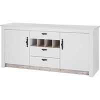 Home affaire Unterschrank "Florenz, Küchenunterschrank in Pinie Weiß, Unterschrank" mit verschnörkeltem Metallgriff, im Landhausstil, Arbeitshöhe 92 cm von home affaire