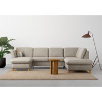 Home affaire Wohnlandschaft "Trelleborg U-Form", wahlweise mit Bettfunktion und Bettkasten, inkl. Federkern-Polsterung von home affaire