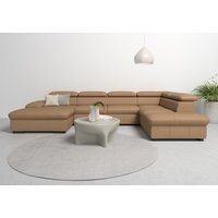 Home affaire Wohnlandschaft "Alberto U-Form" mit Kopfteilverstellung, wahlweise mit Bettfunktion von home affaire