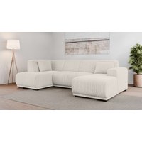 Home affaire Wohnlandschaft "BORNHOLM U-Form mit Recamiere rechts/links, B/T/H: 300/162/85 cm", U-Form mit Wellenunterfederung, Recamiere rechts oder links bestellbar von home affaire