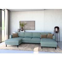 Home affaire Wohnlandschaft "Booster Couch wahlweise mit Schlaffunktion und Bettkasten-auch in Cord", Sofa in U-Form, Breite 305 cm von home affaire