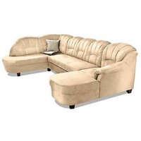 Home affaire Wohnlandschaft "Budapest, viel Platz, Breite 288cm, zeitlos und elegant, U-Form", wahlweise mit Bettfunktion von home affaire