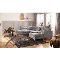 Home affaire Wohnlandschaft "Navan, komfortabel mit viel Platz, U-Form", wahlweise mit Bettfunktion und Kopfstütze von home affaire