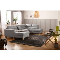 Home affaire Wohnlandschaft "Navan, komfortabel mit viel Platz, U-Form", wahlweise mit Bettfunktion und Kopfstütze von home affaire