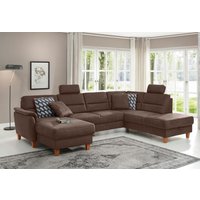 Home affaire Wohnlandschaft "Palmera U-Form, B: 308 cm" optional Bettfunktion & Bettkasten, Federkern von home affaire