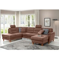 Home affaire Wohnlandschaft "Palmera U-Form, B: 308 cm" optional Bettfunktion & Bettkasten, Federkern von home affaire