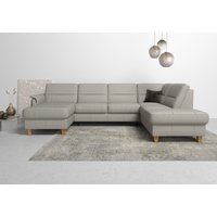 Home affaire Wohnlandschaft "Palmera U-Form, B: 308 cm" optional Bettfunktion & Bettkasten, Federkern von home affaire
