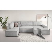 Home affaire Wohnlandschaft "SHERWOOD XXL 329 cm, U-Form, Schlafsofa," von home affaire