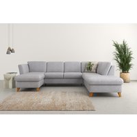 Home affaire Wohnlandschaft "Trelleborg U-Form", Federkern-Polsterung, wahlweise mit Bettfunktion und Stauraum von home affaire