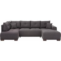 Home affaire Wohnlandschaft "Viborg U-Form" mit Regal in der Armlehne, wahlweise mit Bettfunktion von home affaire