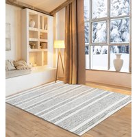 my home Wollteppich "Prenten", rechteckig, 10 mm Höhe, Handweb Teppich, reine Wolle, gestreift, modernes Design, Wohnzimmer von My Home