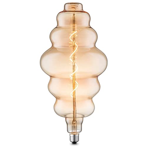 Home Sweet Home Edison Vintage E27 | LED-Filament-Leuchtmittel Cloud Spiral | Ambra | Dimmbar | 4W 280lm 2700K | warmweißes Licht | für E27-Fassungen von home sweet home collection