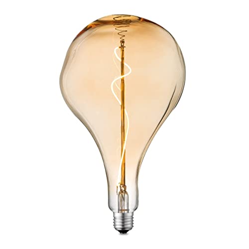 Home Sweet Home Edison Vintage E27 | LED-Filament-Leuchtmittel Flex | Blown LED-Lampe | Ambra | Dimmbar | 3W 180lm 2200K | warmweißes Licht | für E27-Fassungen von home sweet home collection