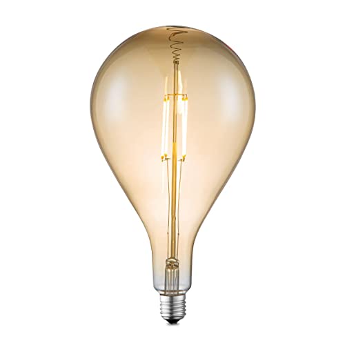 Home Sweet Home Edison Vintage E27 | LED-Filament-Leuchtmittel Carbon | G160 Oval LED-Lampe | Ambra | Dimmbar | 4W 400lm 2700K | warmweißes Licht | für E27-Fassungen von home sweet home collection