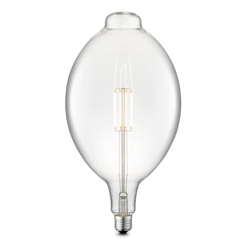 Home Sweet Home Edison Vintage E27 | LED-Filament-Leuchtmittel Carbon | G180 Oval LED-Lampe | Klar | Dimmbar | 4W 440lm 3000K | warmweißes Licht | für E27-Fassungen von home sweet home collection