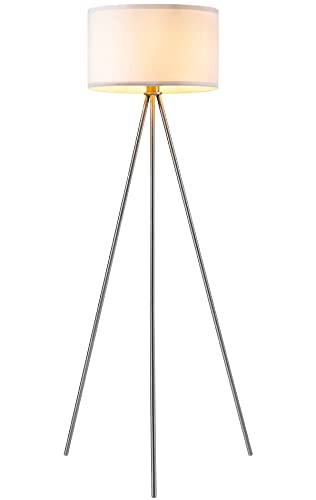 Home Sweet Home Moderner Stehleuchte | 57/57/150cm | Weiß | Stehlampe mit Lampenschirm | geeignet für E27 LED Lichtquelle | mit Fußschalter | geeignet für Wohnzimmer, Schlafzimmer von home sweet home collection