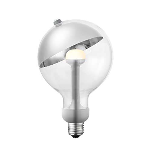 Home Sweet Home Designer LED Leuchtmittel Move Me | E27 | G120 Sphere LED-Lampe | Silber | Mit verstellbarem Diffusor | Dimmbar | 5W 400lm | warmweißes Licht | für E27-Fassungen von home sweet home collection