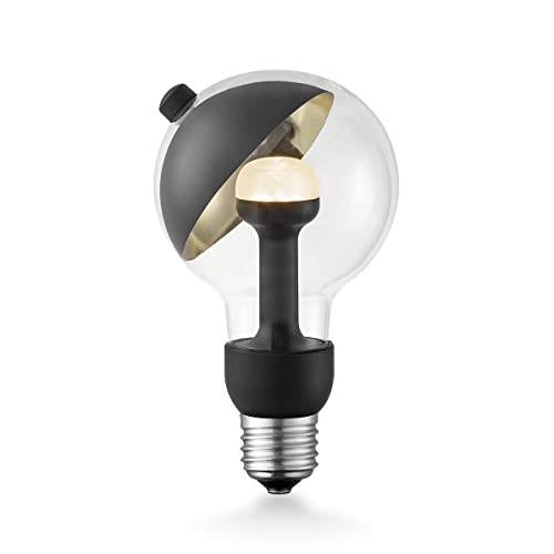 Home Sweet Home Designer LED Leuchtmittel Move Me | E27 | G80 Sphere LED-Lampe | Schwarz/Gold | Mit verstellbarem Diffusor | 3W 220lm | warmweißes Licht | für E27-Fassungen von home sweet home collection