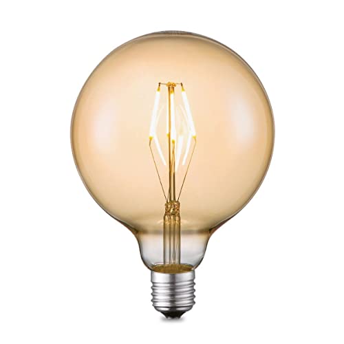 Home Sweet Home Edison Vintage E27 | LED-Filament-Leuchtmittel Carbon | G125 Global LED-Lampe | Ambra | Dimmbar | 4W 400lm 2700K | warmweißes Licht | für E27-Fassungen von home sweet home collection