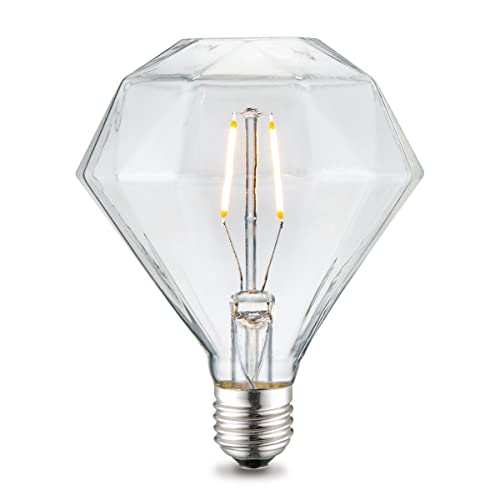 Home Sweet Home Edison Vintage E27 | LED-Filament-Leuchtmittel Diamond | D95 Deco LED-Lampe | Klar | Dimmbar | 4W 350lm 3000K | warmweißes Licht | für E27-Fassungen von home sweet home collection