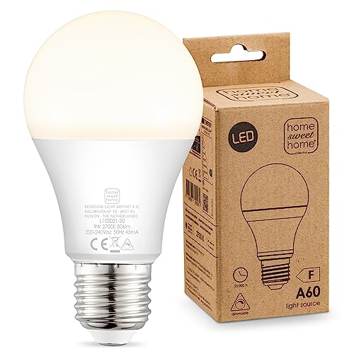 Home Sweet Home Edison Vintage E27 | LED-Filament-Leuchtmittel Filament | A60 Klar | 9W 806lm 2700K Dimmbar | warmweißes Licht | für E27-Fassungen von home sweet home collection
