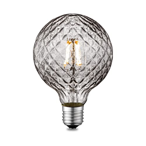 Home Sweet Home Edison Vintage E27 | LED-Filament-Leuchtmittel Globe | G95 Crystal LED-Lampe | Rauch | Dimmbar | 4W 150lm 1800K | warmweißes Licht | für E27-Fassungen von home sweet home collection