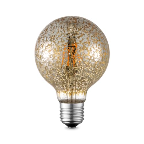 Home Sweet Home Edison Vintage E27 | LED-Filament-Leuchtmittel Globe | G95 Deco LED-Lampe | Gold | Dimmbar | 4W 340lm 2700K | warmweißes Licht | für E27-Fassungen von home sweet home collection