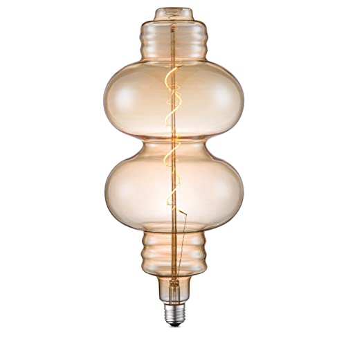 Home Sweet Home Edison Vintage E27 | LED-Filament-Leuchtmittel Spiral | Ambra | Dimmbar | 4W 280lm 2700K | warmweißes Licht | für E27-Fassungen von home sweet home collection